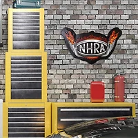 NHRA® Flames Logo Embossed Shaped Metal Wall Sign