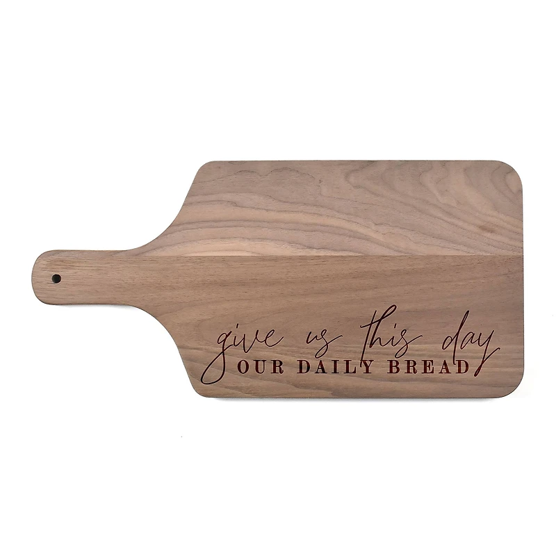 8" x 17" Our Daily Bread Walnut Paddle Cutting Board