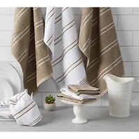 DII® J&M Mocha Ribbed Terry Dishtowel & Dishcloth Set
