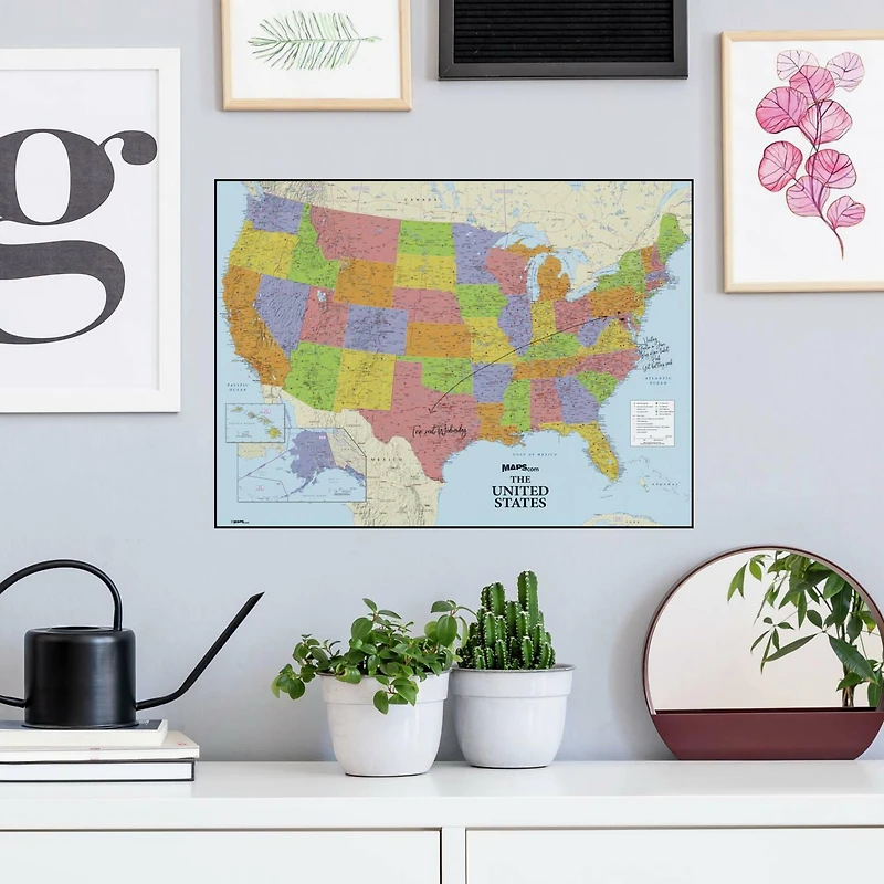 RoomMates Dry Erase US Map Peel & Stick Wall Decal