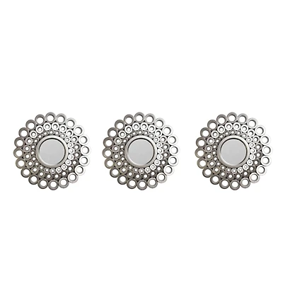 9.5" Silver Cascading Orbs Mirror Set