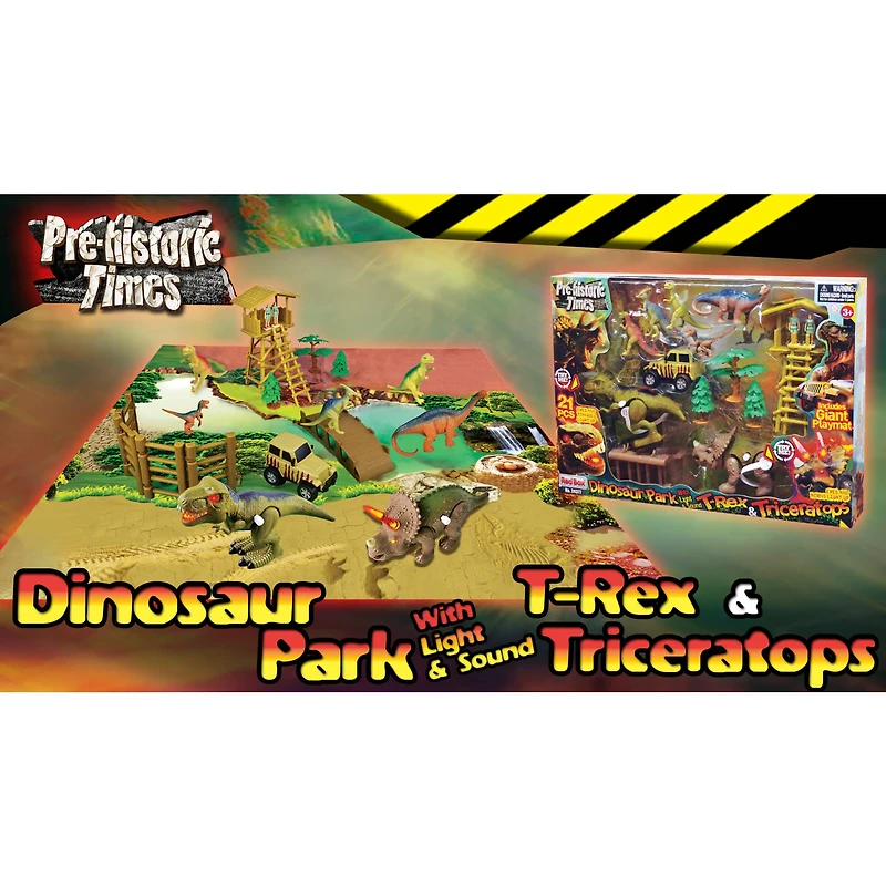 Red Box Toy® Dinosaur Park with Light & Sound T-Rex & Triceratops