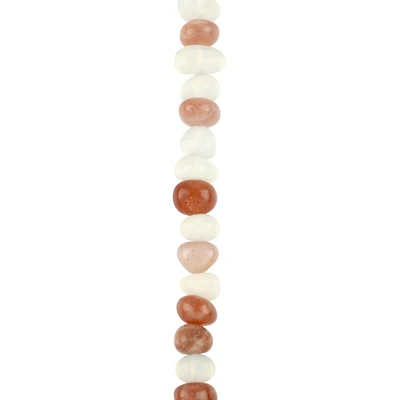 White Opal Glass & Sunstone Potato Beads, 12mm by Bead Landing™
