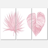 Designart - Tropical Pink Watercolour Leaves II