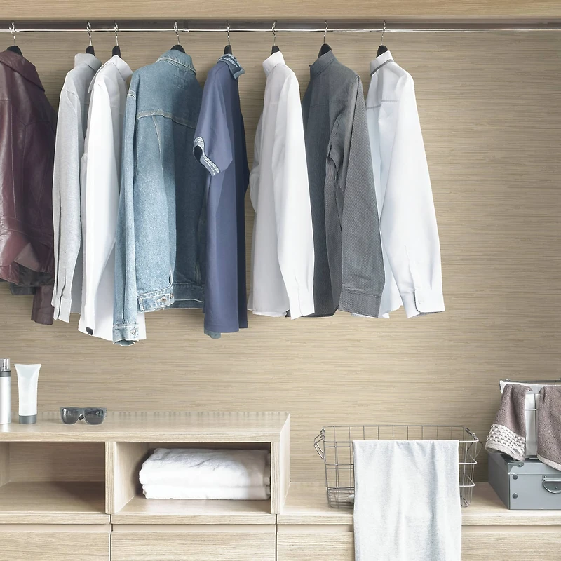 NuWallpaper Cream Tibetan Grasscloth Peel & Stick Wallpaper