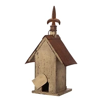 Glitzhome® Tall Distressed Wood Church Bird House