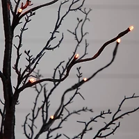 3ft. Pre-Lit Halloween Deluxe Black Twig Artificial Tree with 36 Orange & Purple LED Lights