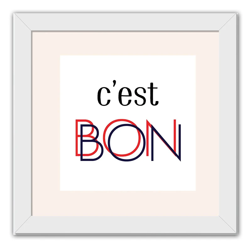 C'est Bon Wall Print in White Frame
