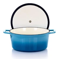 MegaChef Blue Enameled Cast Iron Casserole