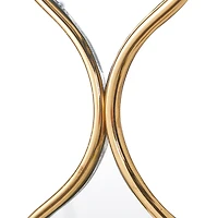 51" Gold Metal Slim Stacked Chain 6-Layer Wall Mirror with Tear Drop Pattern