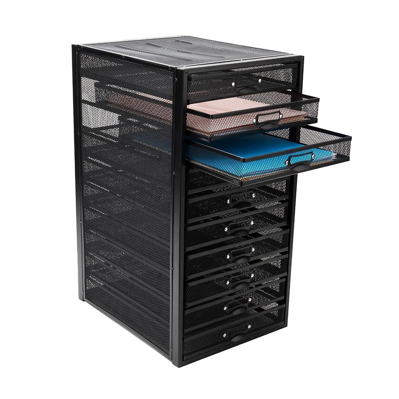 Mind Reader Black 10-Compartment Mesh Desk Organizer