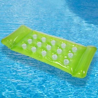 64.75" Green 15-Pocket Inflatable Swimming Pool Lounge 