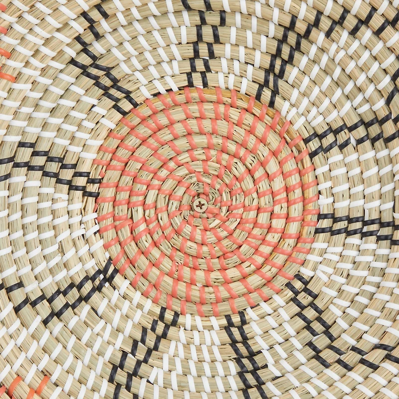 Set of 6 Brown Seagrass Eclectic Wall Decor, 14" x 14" x 3"