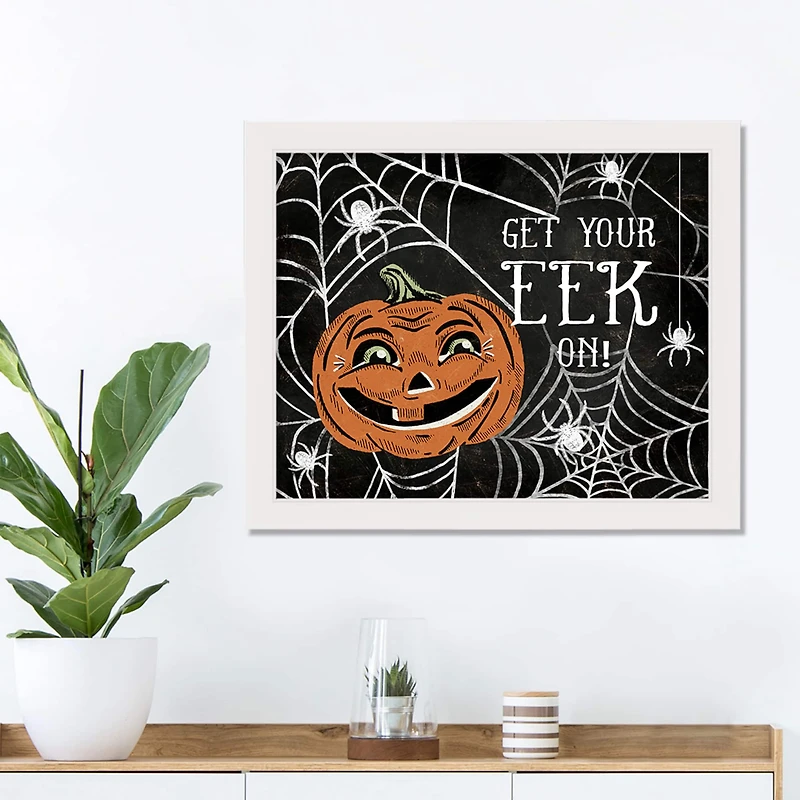 Get Your Eek on White Framed Canvas Wall Art