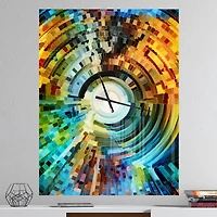 Designart 'Paths Of Stained Glass Modern Rectangular Wall Clock