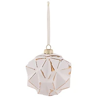 4" Pink & Gold Geometric Glass Ball Ornament