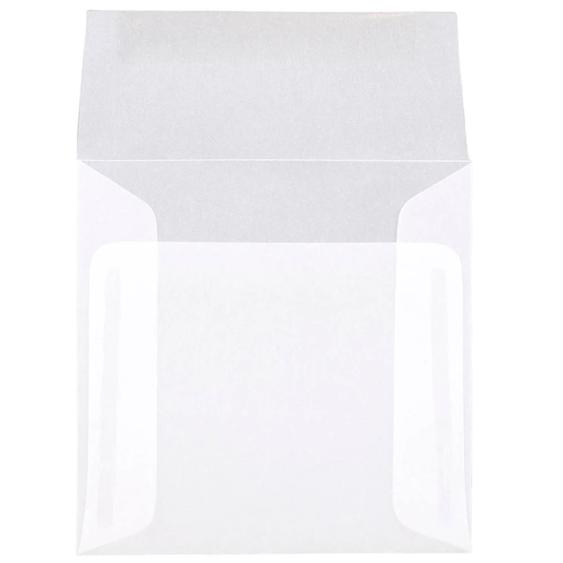 JAM Paper Clear Square Translucent Vellum Invitation Envelopes