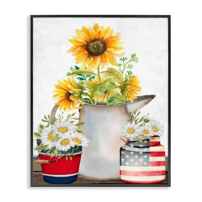 Stupell Industries Americana Flower Bouquets Framed Giclee Art