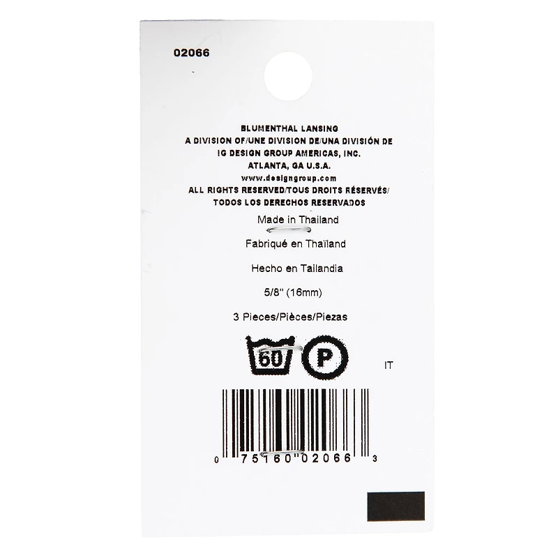 LaMode 5/8" Black Domed Shank Buttons, 3ct.
