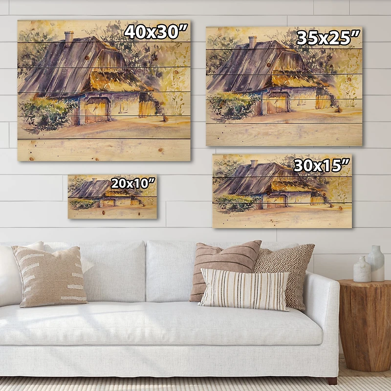 Designart - Old Wooden White House In Country Side Village