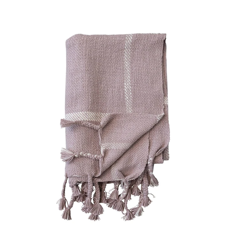 Hello Honey® Lilac Grid Throw Blanket with Tassels