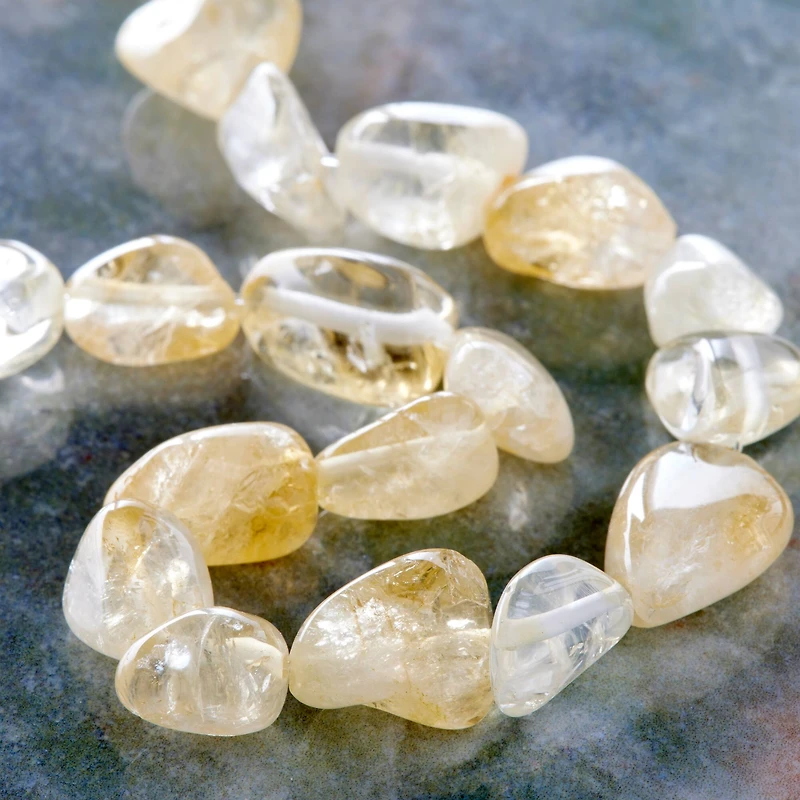 12 Pack: Citrine Chunk Beads by Bead Landing™