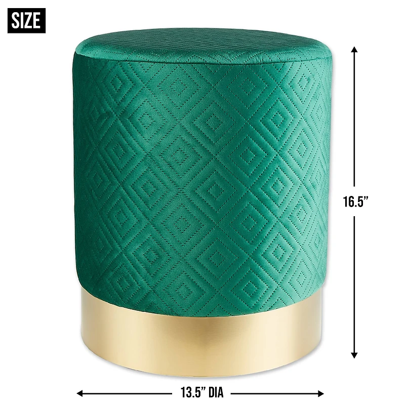16.5" Green Velvet Stool