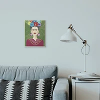 Stupell Industries Frida Portrait on Green Background Wall Art Plaque