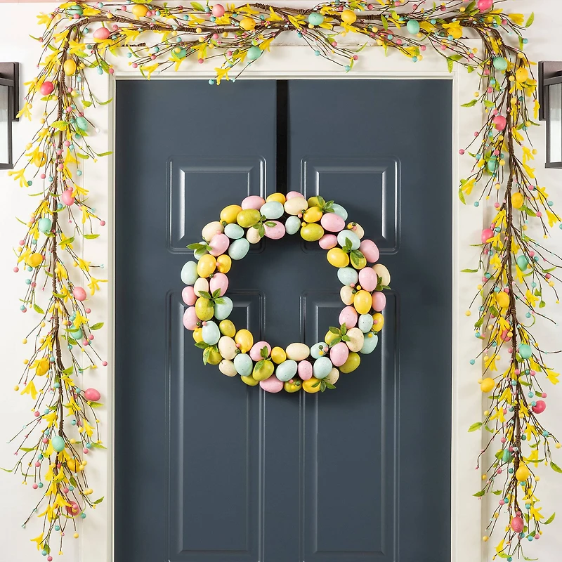 Glitzhome® 6ft Easter Egg & Flower Garland