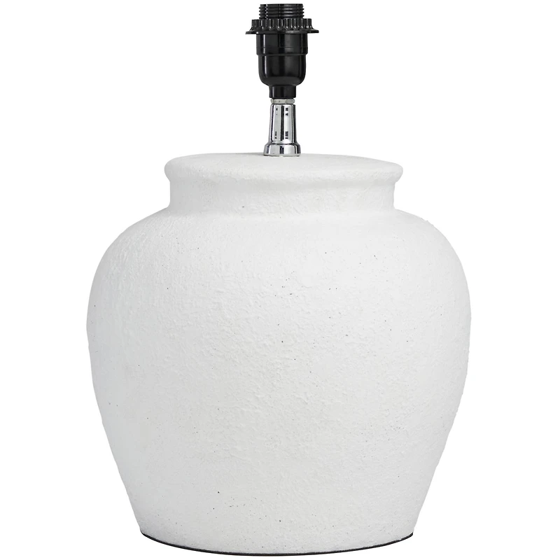 White Cement Pot Textured Table Lamp