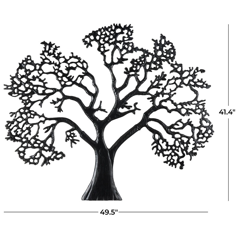 Black Aluminum Metal Tree Large Textured Wall Decor