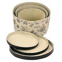 Household Essentials Round Hat Boxes with Lids (Floral)