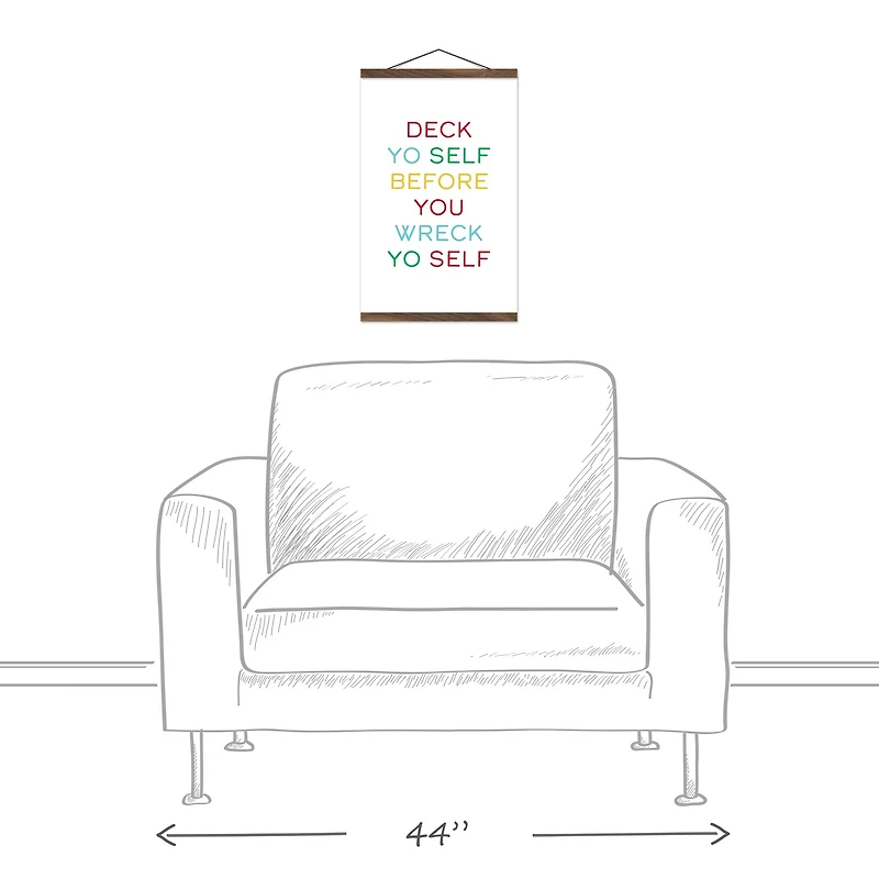 Deck Yo Self 12x18 Teak Hanging Canvas
