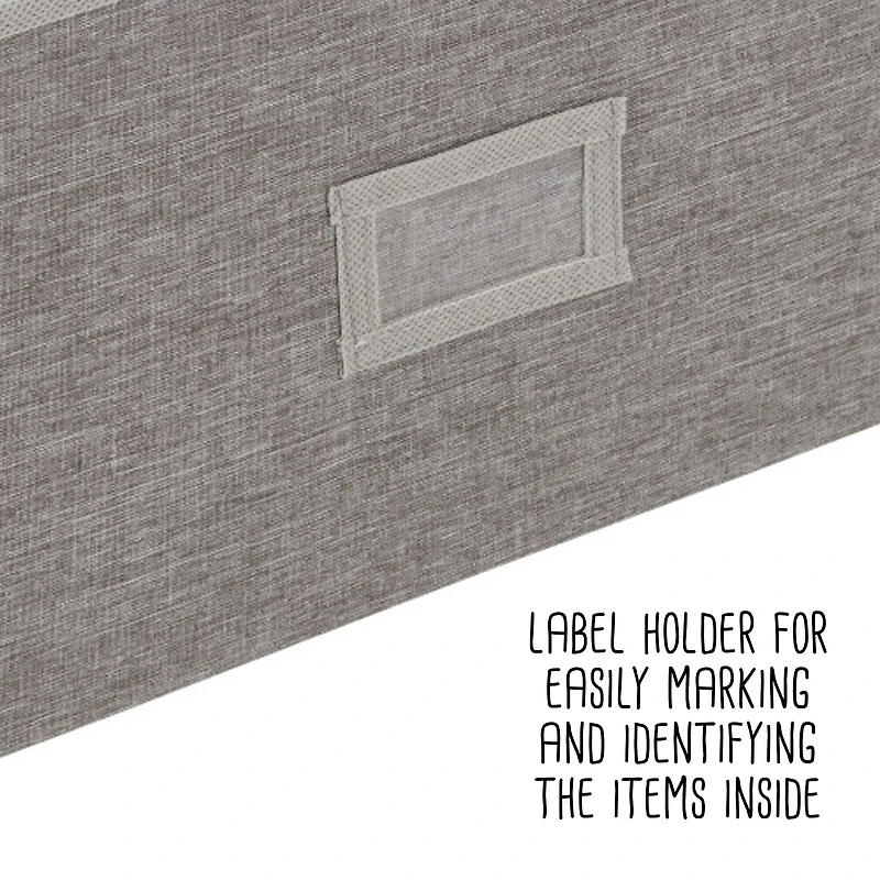 Honey Can Do Heather Gray Large Fabric Storage Bins with Handles, 3ct.