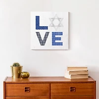 Love Hanukkah Blues 12x12 Canvas Wall Art