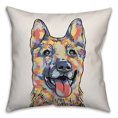 Watercolor German Shepherd Throw Pillow