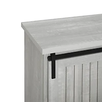Walker Edison 32" Stone Grey Sliding Grooved Door Modern Accent Cabinet