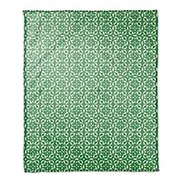 Green & White Pattern Coral Fleece Blanket