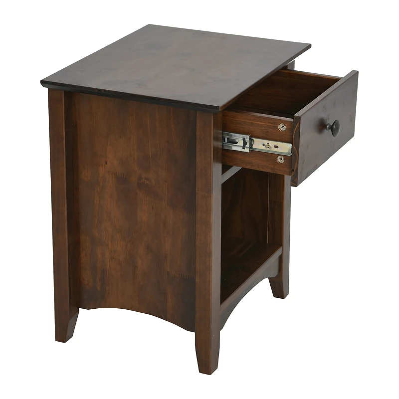 Hello Honey® 22" Walnut Finish Shaker Wood Farmhouse Nightstand