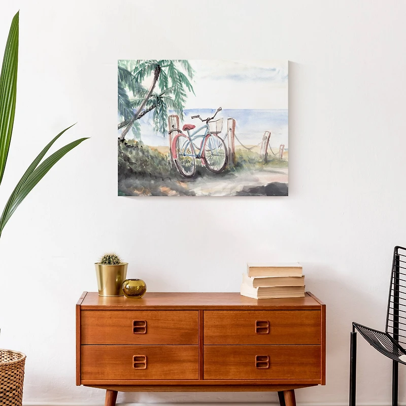 Beach Bike 20" x 16" Canvas Wall Art