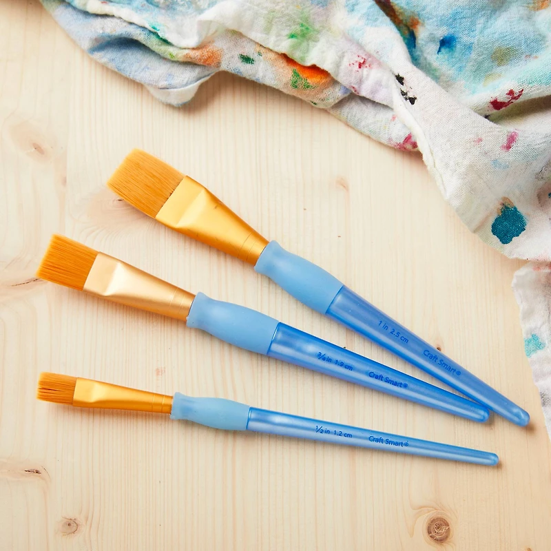 Golden Taklon Wash 3 Pieces Brush Set by Craft Smart®