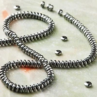 12 Pack: Gray Hematite Rondelle Beads, 5mm by Bead Landing™