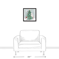 Christmas Creatures Tree Decorating Framed Canvas Wall Art