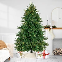 6.5ft. Pre-Lit Juniper Pine Artificial Christmas Tree, Warm White LED Lights