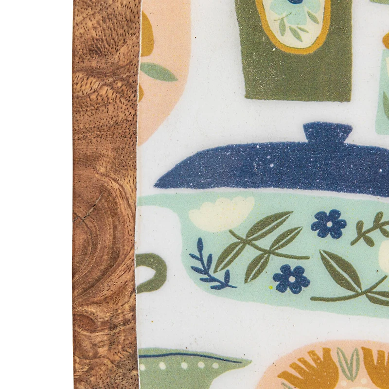 Hello Honey® Bon Apetit Enameled Mango Wood Tray Set