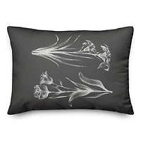 Floral Stems Sketch 20" x 14" Throw Pillow