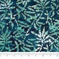 SINGER Batik Teal Leaf Cotton Fabric