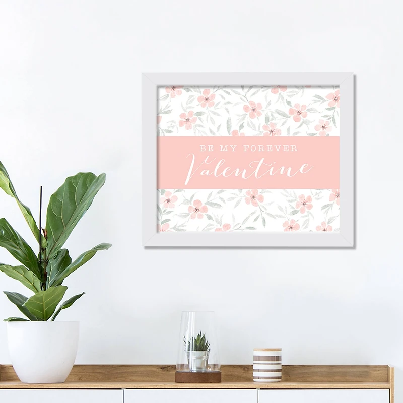 11" x 14" Forever Valentine Floral White Framed Print Wall Art