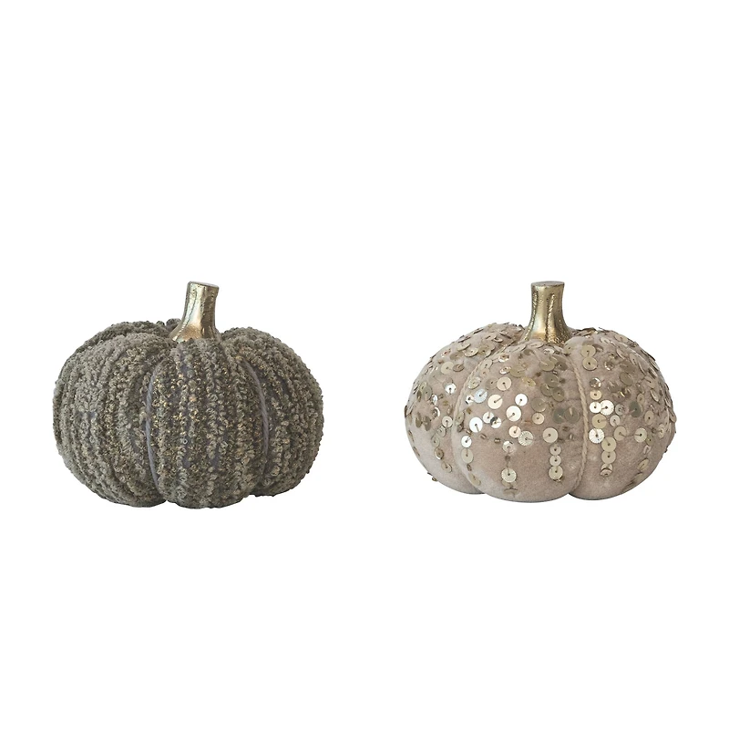 Hello Honey® Cotton Velvet and Sequin/Bouclé Pumpkin