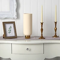 12.75" Elegance Ceramic Cylinder Vase with Gold Accents